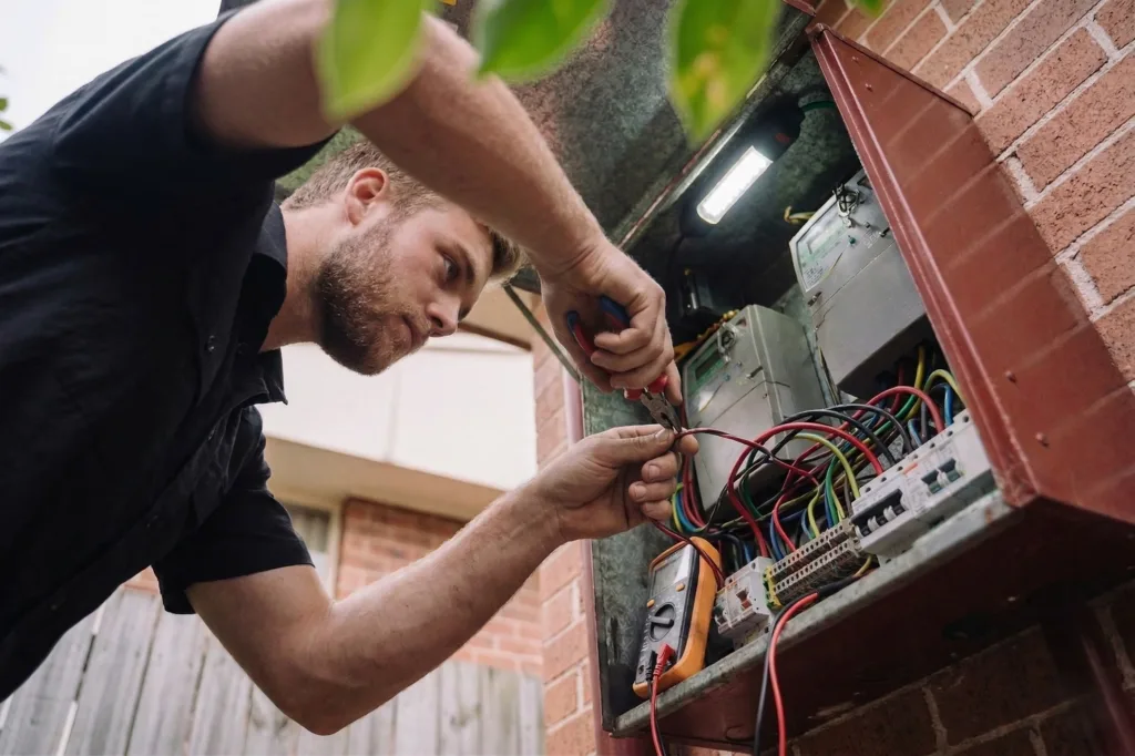 Zetland electrician performing electrical work